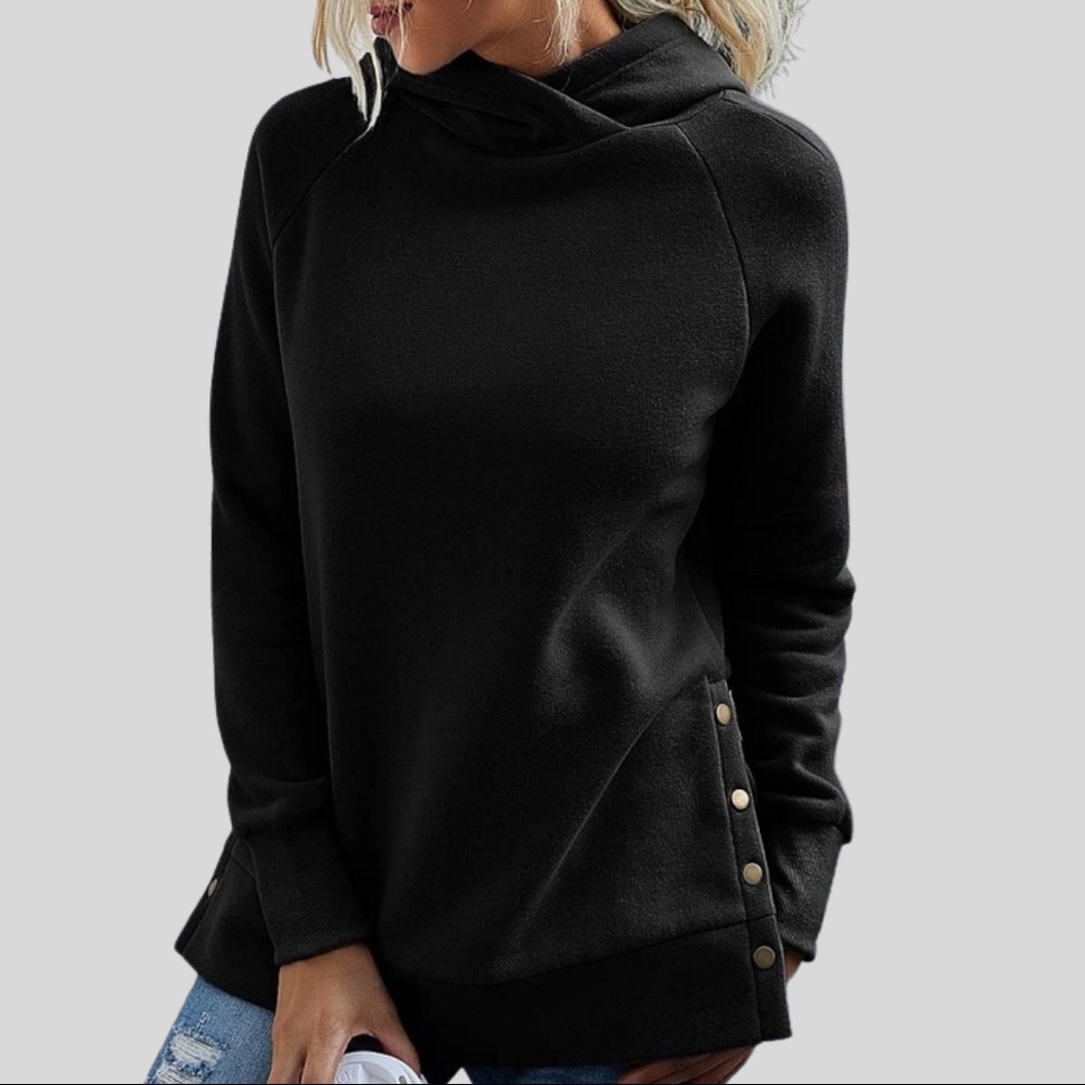 Side-Button Hoodie